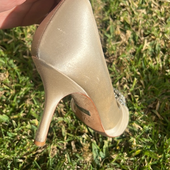 Badgley Misckha gold champagne heels sandals size 7 - Picture 3 of 7